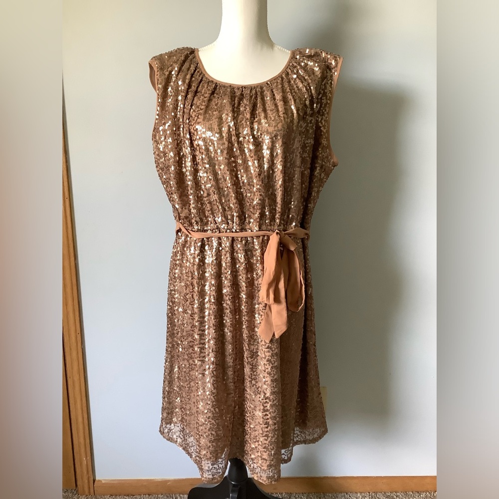 Lane Bryant 18/20 Gold Sequin Dress